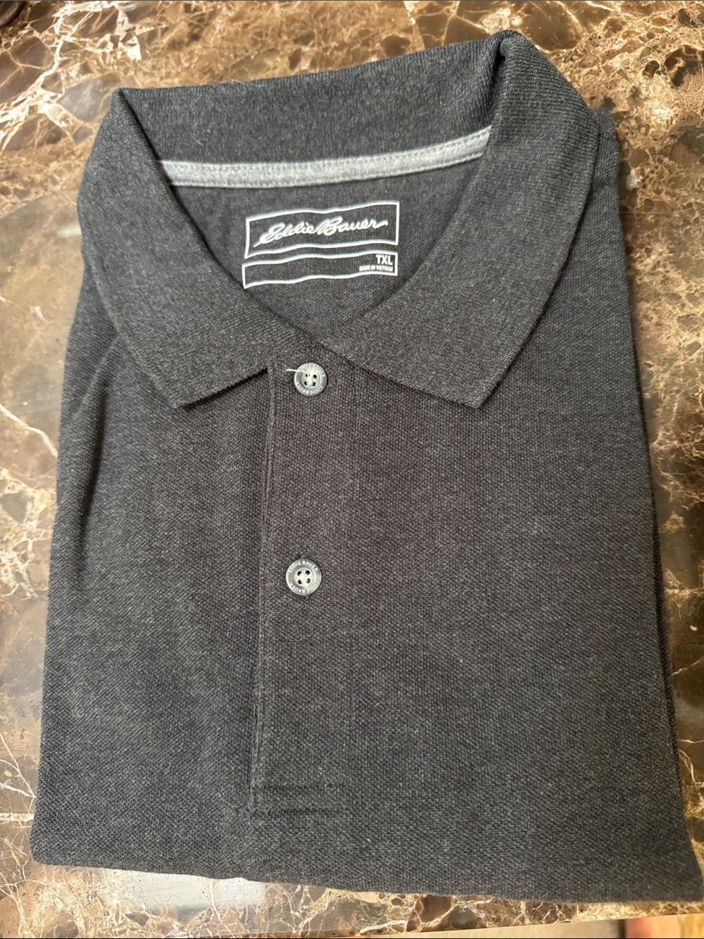 Eddie Bauer Charcoal Gray Short-Sleeve Polo